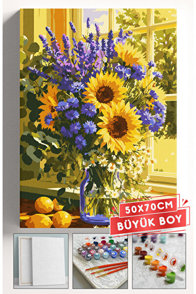 Akihabara Sayılarla Boyama Hobi Seti Çerçeveli Numaralı Tuval Fırça Boya Dahi...