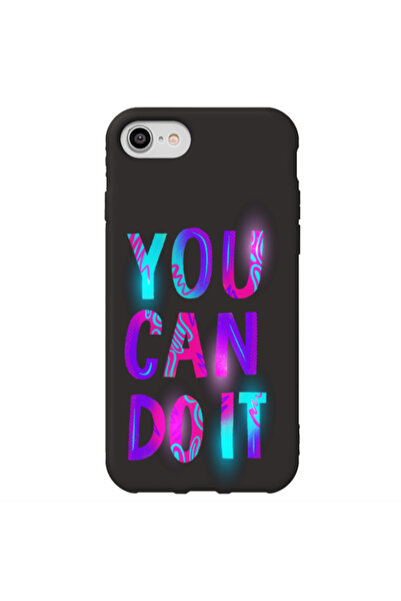 Other Apple iPhone 7 You Can Doit Black Colored Silicone TPU Θήκη