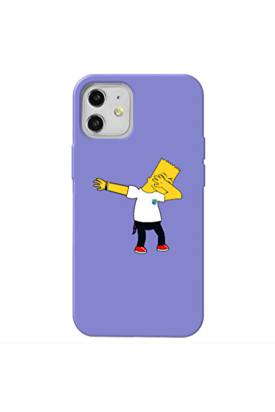 Other Apple iPhone 12 Simpsons2 Purple Colored Silicone TPU Θήκη