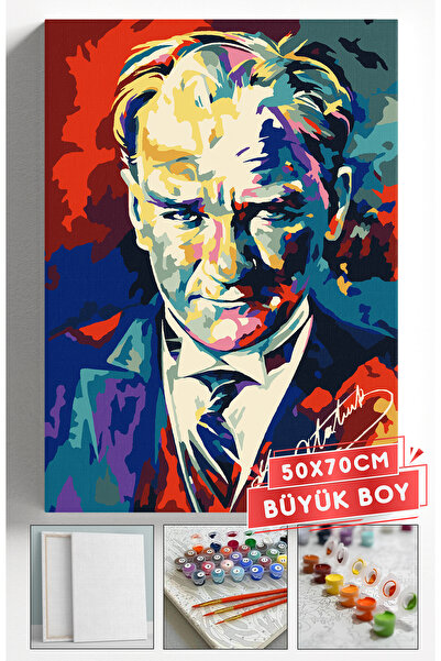 Akihabara Sayılarla Boyama Hobi Seti Çerçeveli Numaralı Tuval Fırça Boya Dahi...