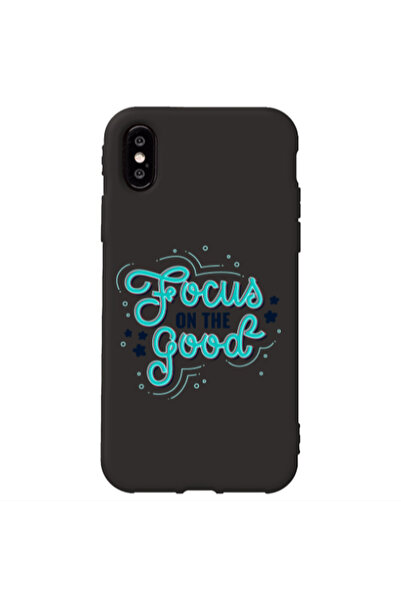 Other Apple iPhone Xs Max Focus On The Good Black Colored Silicone TPU Θήκη