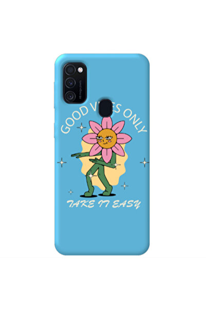 Other Samsung M21 Good Vibes Only Blue Colored Silicone TPU Θήκη