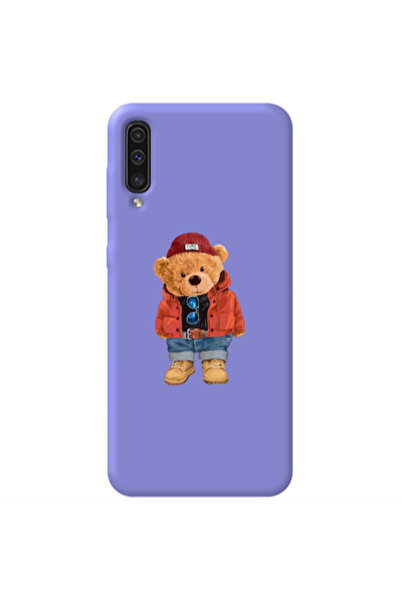 Other Samsung A70 Bear in a hat Purple Colored Silicone TPU Θήκη