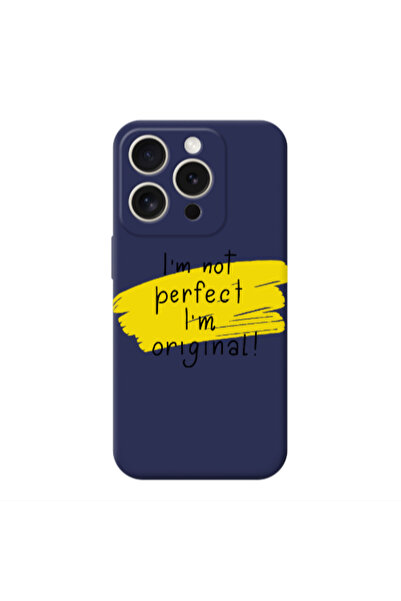 Other Apple iPhone 15 Pro Max I m not perfect Dark blue Colored Silicone TPU ...
