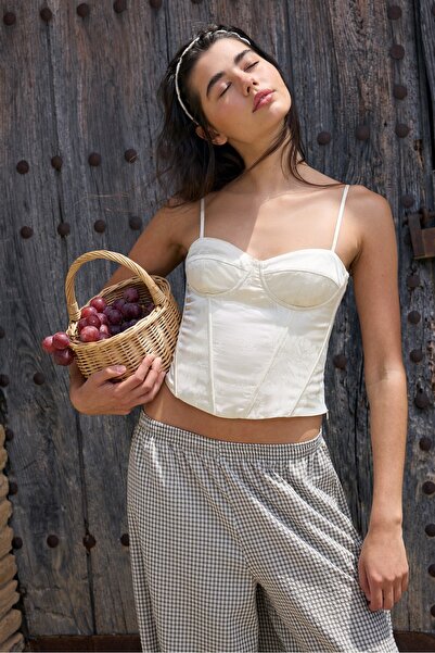 Stradivarius Jacquard corset top