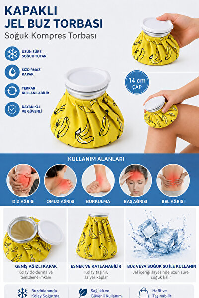 Hard Guard Kapaklı Jel Buz Torbası 14 Cm Soğuk Kompres Torbası Ağrı Giderici ...