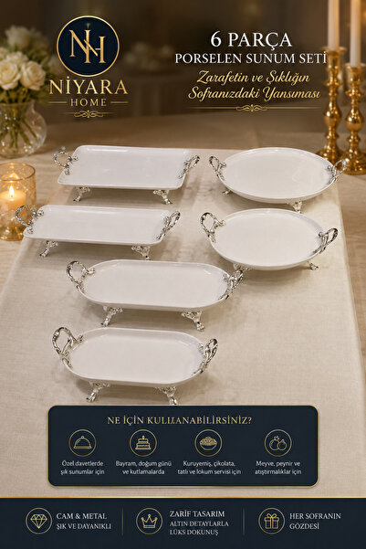 Niyara home 6-Piece Porcelain Presentation Set the Reflection of Elegance and...