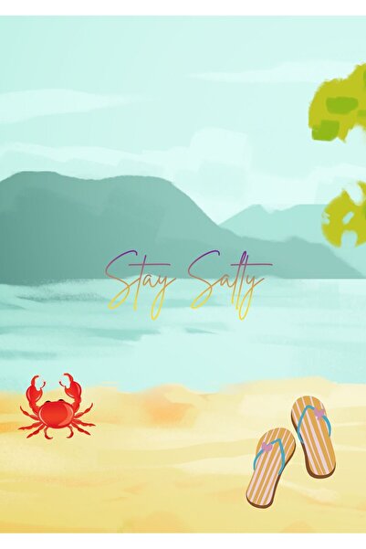 OEM Poster Motivational Stay Salty, Design Minimalist, Carton Premium 250g, A4