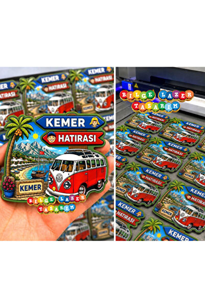 Bilge Lazer KEMER Antalya hatırası temalı yöresel Ahşap Magnet