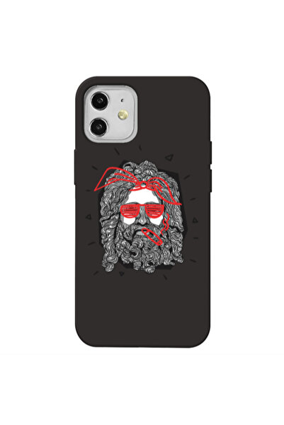 Other Apple iPhone 12 Cool glasses Black Colored Silicone TPU Θήκη