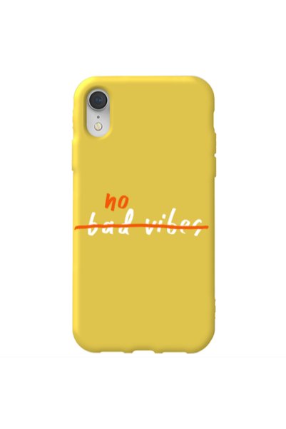 Other Apple iPhone Xr No bad vibes 2 Yellow Colored Silicone TPU Θήκη