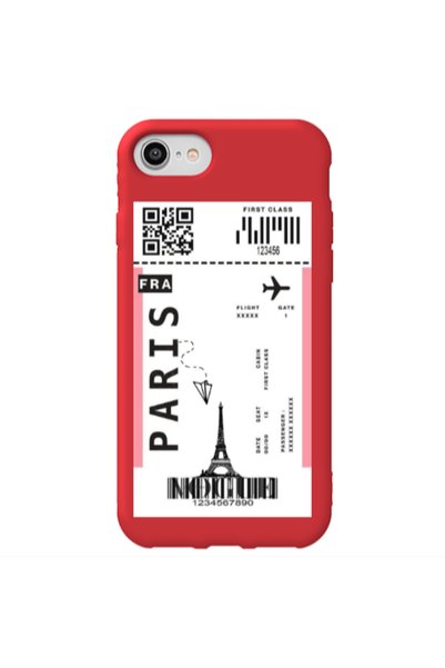 Other Apple iPhone 7 Paris FRA Red Colored Silicone TPU Θήκη
