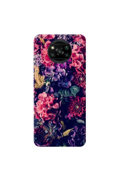 Other Xiaomi Poco X3 Pro Purple and pink flowers Transparent Silicone TPU Θήκη