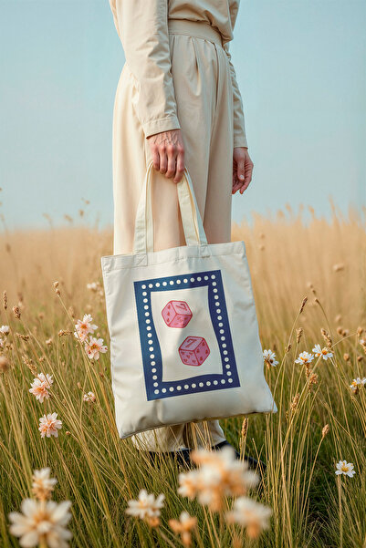 Paytak Moda Pink Zar Printed Linen Cloth Bag Pytkbc1006