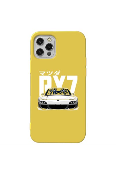 Other Apple iPhone 12 Pro Max Car Rx7 Yellow Colored Silicone TPU Θήκη