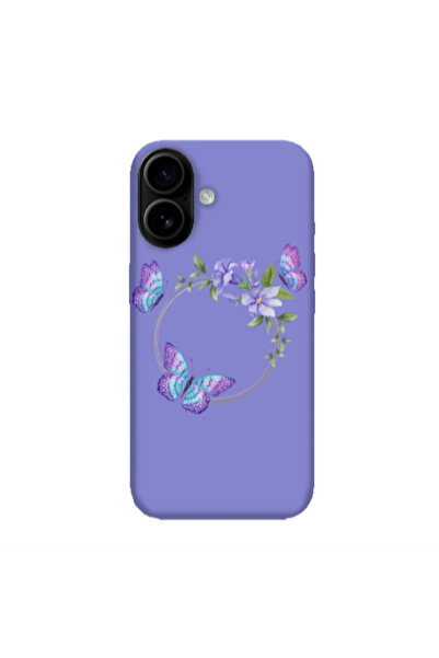 Other Apple Iphone 16 plus Butterfly on the ring Purple Colored Silicone TPU ...