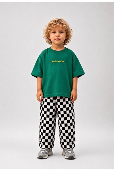 minimorakids Unisex Children's Checkered Patterned Cotton Woven Fabric Summer...