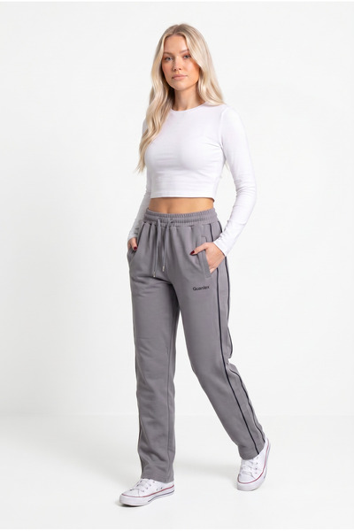 TKT Women's Gray Color Sweatpants with Double Piping on the Sides, Comfortabl...