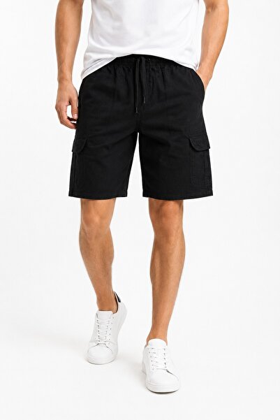 BAGLAN Men's Cargo Pocket 100% Cotton Linen Look Shorts Bgl-St05596