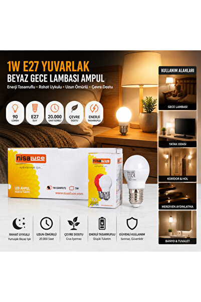 Generic Brand 10 Pcs 1W E27 White Round Night Lamp Led Bulb (5224)