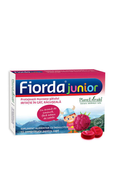 Plantextrakt Fiorda Junior cu Aroma de Zmeura 15cpr
