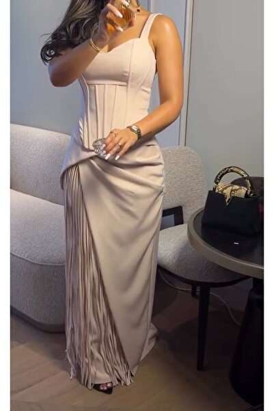 NALA FASHION Luxury Nude Evening Dress
