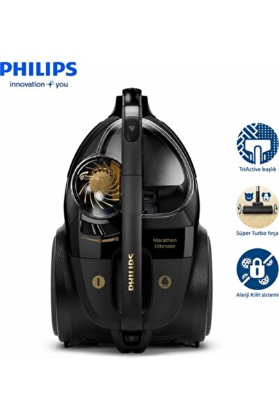 Philips Toz Torbasız Elektrikli Süpürge Alerji Filtreli Güçlü Çekiş, Geniş Ha...