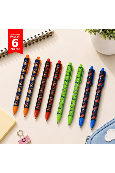 Midi Set of 8 Ballpoint Pens with a Spherical Design in Various Colors