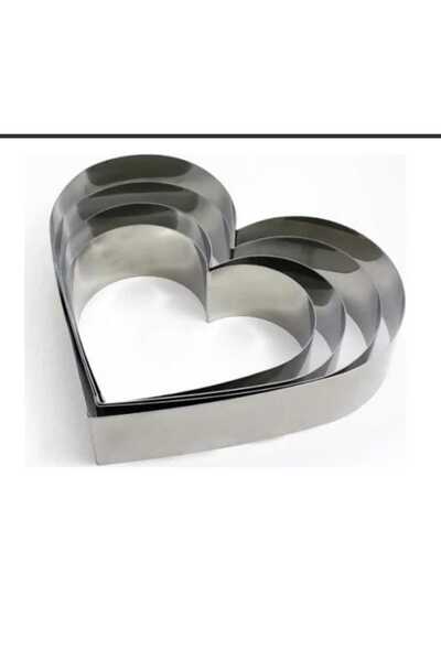 DALKIR GIDA Cake, Cookie and Pastry Mold Set of 4 Stainless Metal Heart Shape...