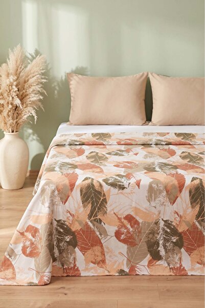 Rivaİstanbul Brown Silva Patterned Double Printed Pique & Bedspread 200X230 cm