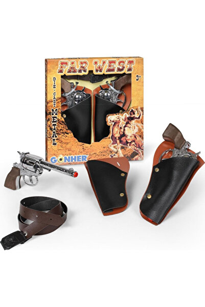 Gonher Set de revolvere de cowboy - 2 revolvere metalice cu toc