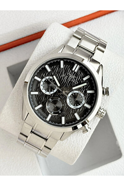 FERRO Silver Steel Cord Men's Wristwatch Fm43050A-A2 Functions Active Waterpr...