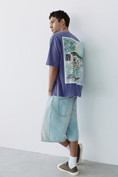 Pull & Bear Grafik baskılı relaxed fit tişört
