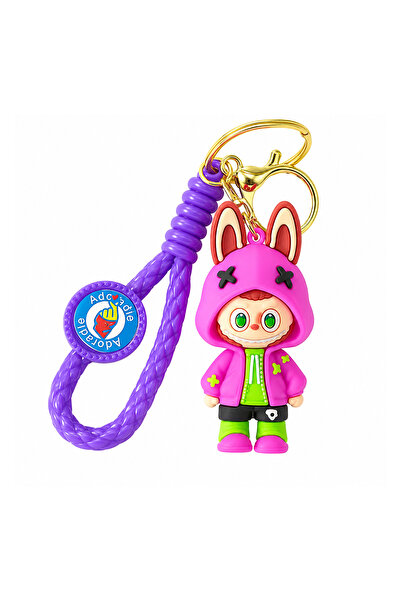 Generic Cute Bunny Hood PVC Keychain Model Colorful Cartoon Bag Charm Key Rin...