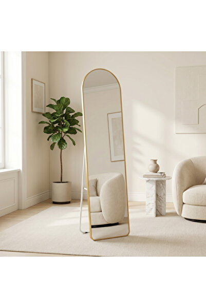 Ebticar Gold Floor Mirror Large Slim Tall Arched Mirror, Arched Stand Mirror ...