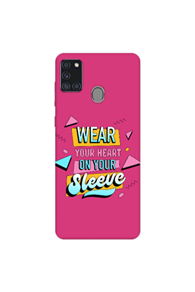 Other Samsung A21S Wear Your Heart Fuchsia Colored Silicone TPU Θήκη
