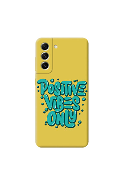 Other Samsung S21 Positive Vibes Only Yellow Colored Silicone TPU Θήκη