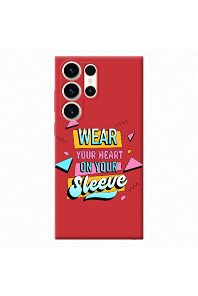 Other Samsung S23 Ultra Wear Your Heart Red Colored Silicone TPU Θήκη