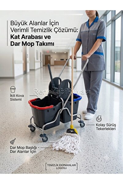 RENK YAPI RÜYASI ÇELİK GÖVDE ENDÜSTRİYEL ÇİFT KOVALI TEKERLEKLİ KAT ARABASI +...