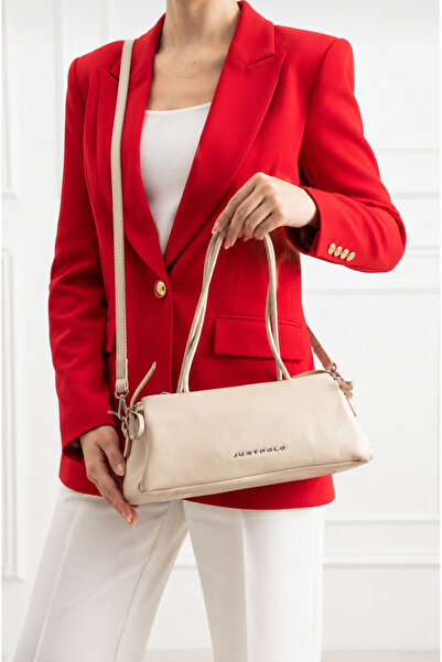 Just Polo Women's Cream Color Two-Strap Hand and Shoulder Bag-Bd3007Bd