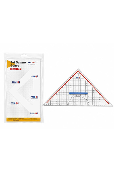 Terzi Market 32 cm 45 Derece Geoder – Terzi Gönyesi ve Kalıp Çizim Cetveli