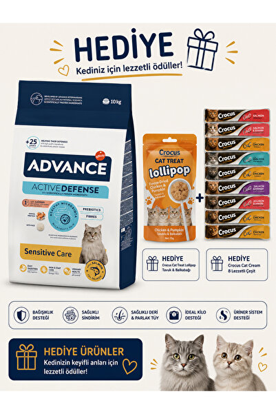 Advance Sensitive Somonlu Yetişkin Kedi Maması 10 Kg HEDİYELİ