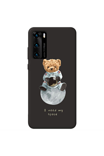 Other Huawei P40 Bear in space Black Colored Silicone TPU Θήκη