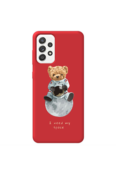 Other Samsung A52 Bear in space Red Colored Silicone TPU Θήκη