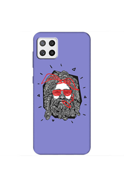 Other Samsung A22 5G Cool glasses Purple Colored Silicone TPU Θήκη