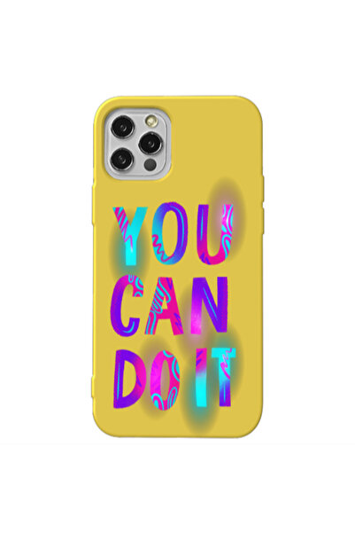Other Apple iPhone 13 Pro You Can Doit Yellow Colored Silicone TPU Θήκη