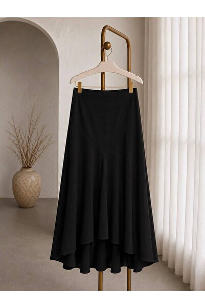 sumoda Women's Combed Cotton No-Show Asymmetrical Cut Skirt