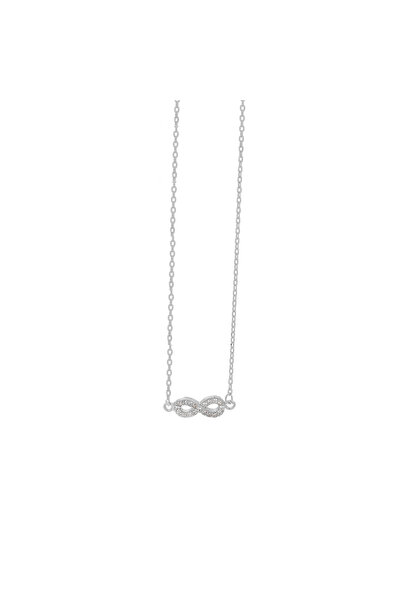 Prince Κολιέ Σύμβολό Απείρου με Zircon Ασημένιο 925 6A-KD356