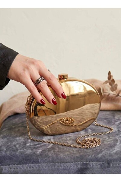 Çanta Sepetim Oval Damla Pattern Stylish Evening Dress Bag with Shoulder Strap