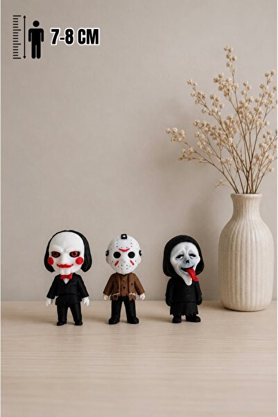 You Toys 3 Lü Korku Seti 7-8 Cm Flexi Model / Jig Saw(Testere)+ Jason+ Ghostf...